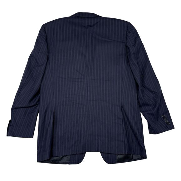 Canali Blazer Jacket Mens Size 42 R‎ Navy Blue Wool Pinstripe Made in Italy - Picture 2 of 12